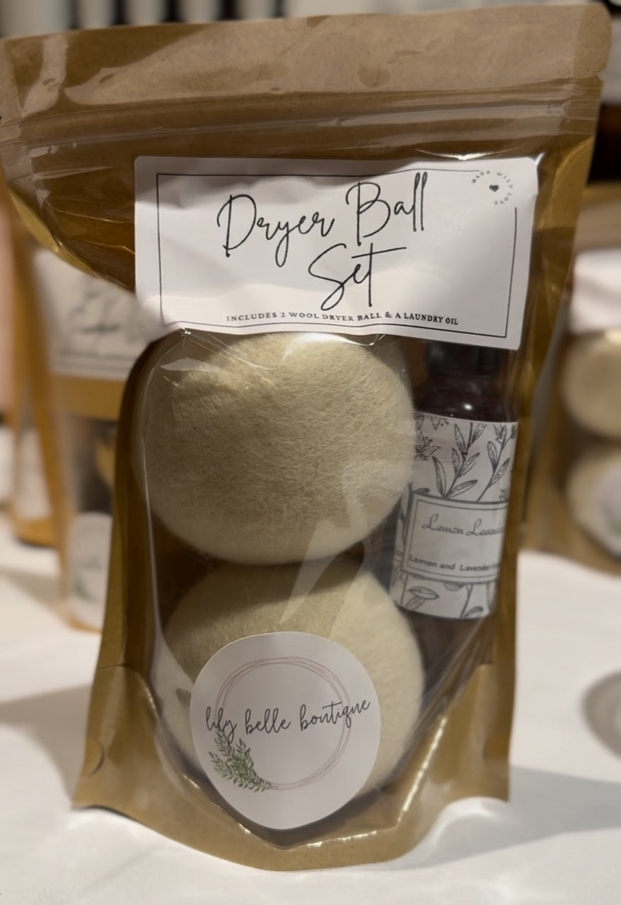 Wool Dryer Ball Set with Essential Oils