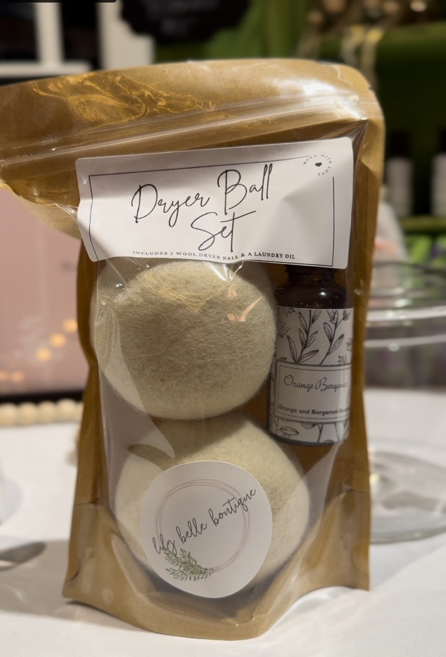 Wool Dryer Ball Set with Essential Oils